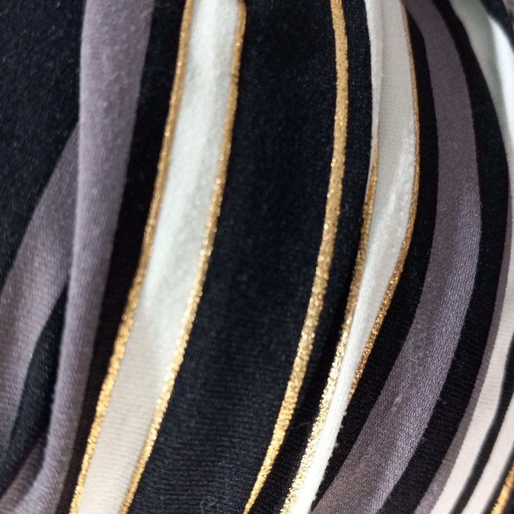 Black/Grey/White & Gold Stripes 2 Piece Swim Suit. Size XS-S - Picture 7 of 7